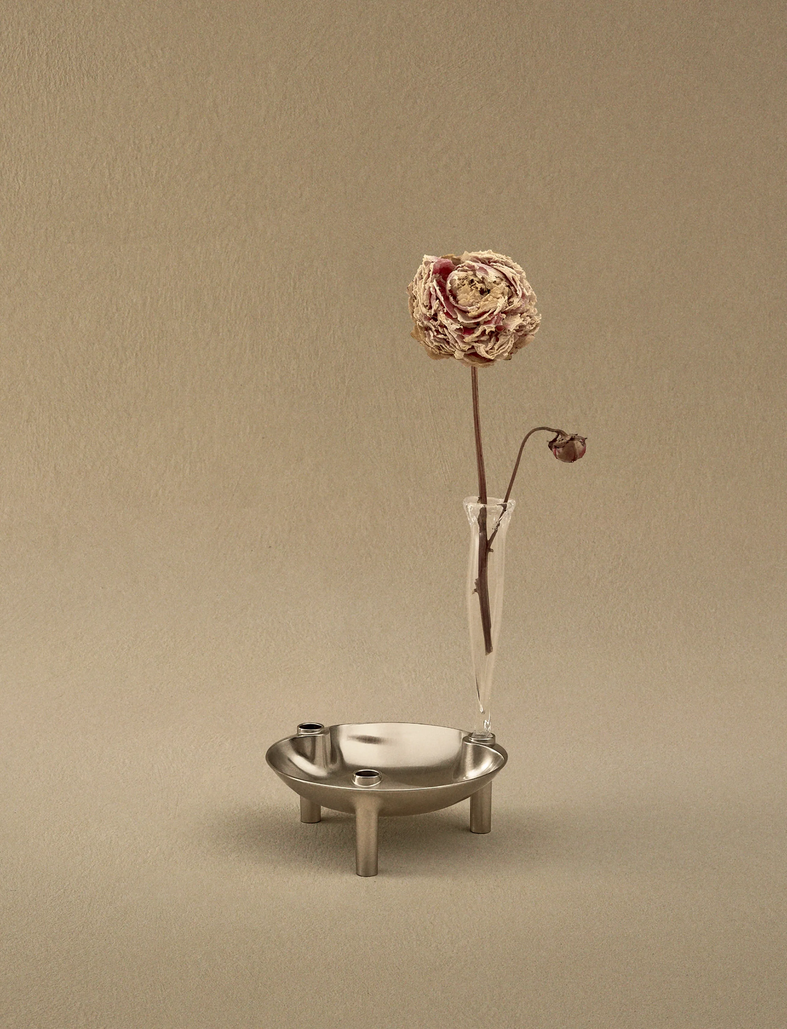 STOFF Nagel Stoff Nagel Bowl - Brushed Chrome, 5.6X 13.8 cm, Silver, Candle & Tealight Holders > Candle Holders, Unisex