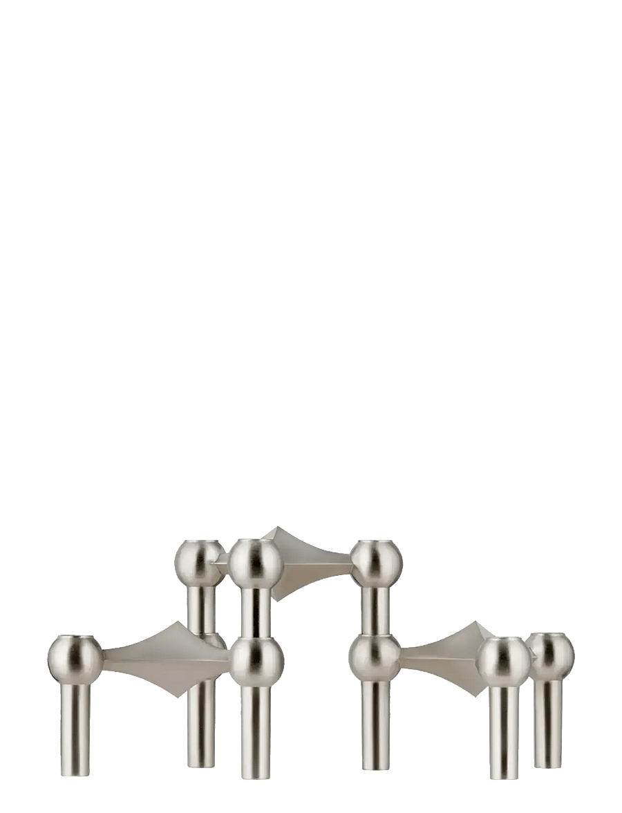 STOFF Nagel - Nagel candle holder (set with 3 pcs) - brushed chrome - osta hinna alusel - brushed chrome - 1