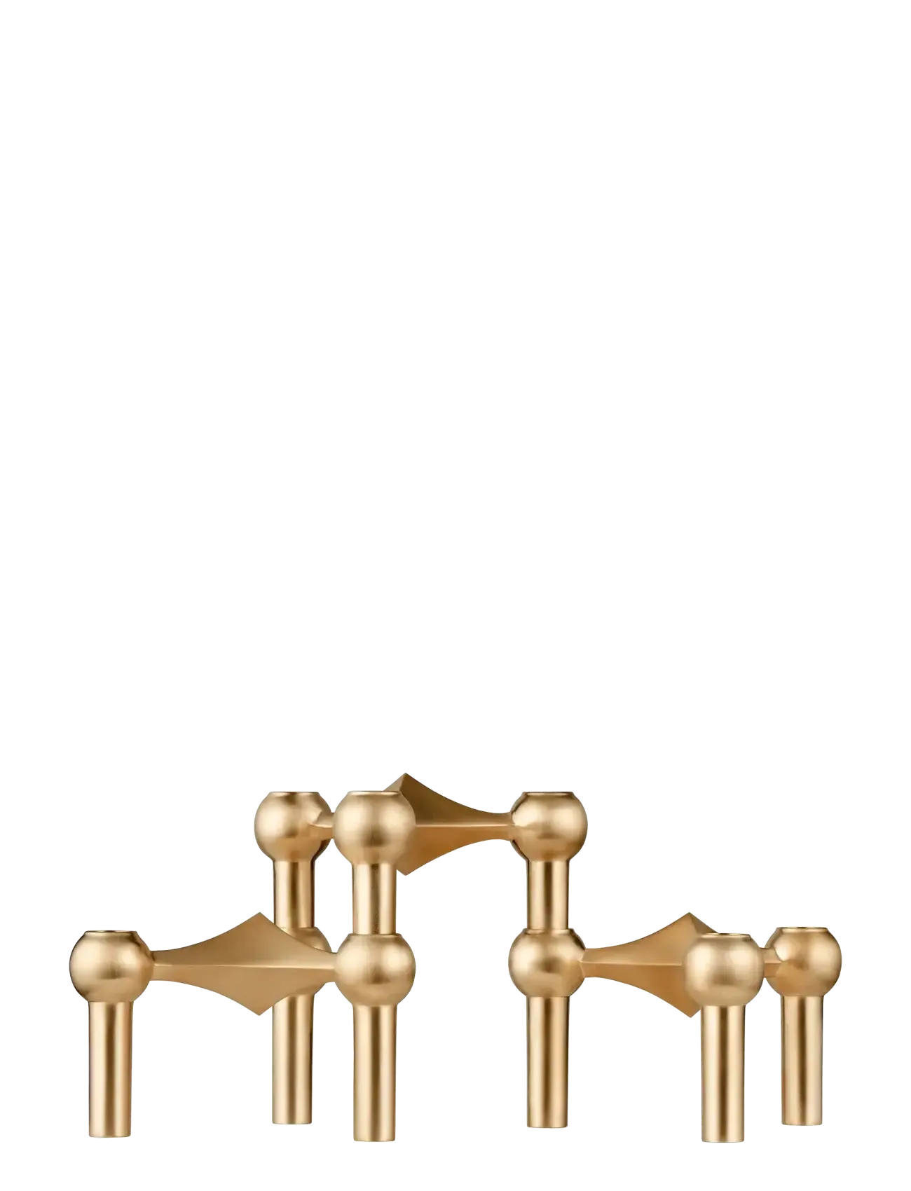 STOFF Nagel Nagel Candle Holder (Set With 3 Pcs) Brushed Brass, Lysestage, Guld, Str: 6.9X10.2CM