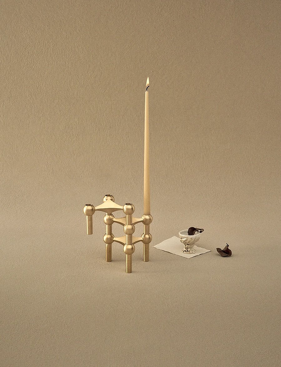 STOFF Nagel - Nagel candle holder (set with 3 pcs) - brushed brass - osta hinna alusel - brushed brass - 0