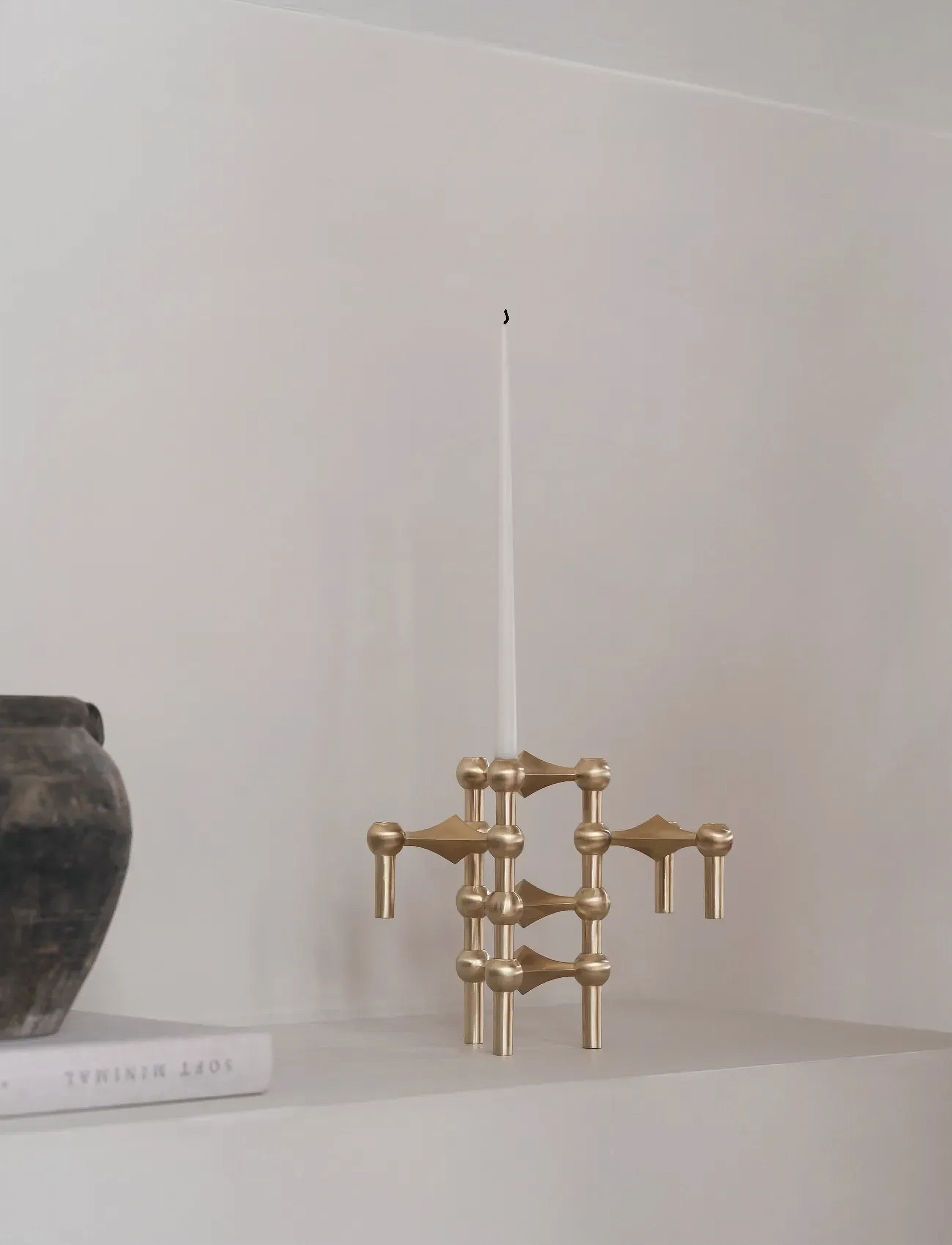 STOFF Nagel - Nagel candle holder (set with 3 pcs) - brushed brass - køb efter pris - brushed brass - 2