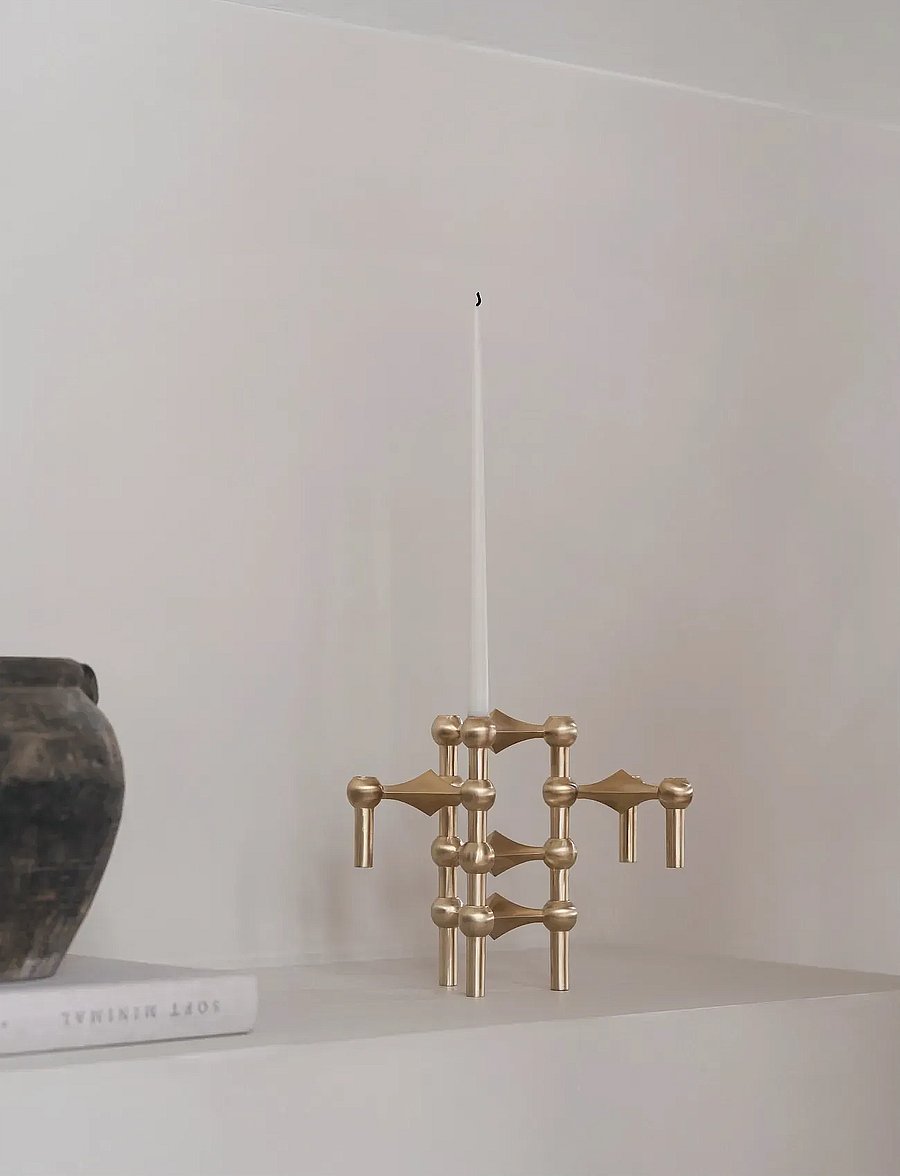 STOFF Nagel - Nagel candle holder (set with 3 pcs) - brushed brass - osta hinna alusel - brushed brass - 2