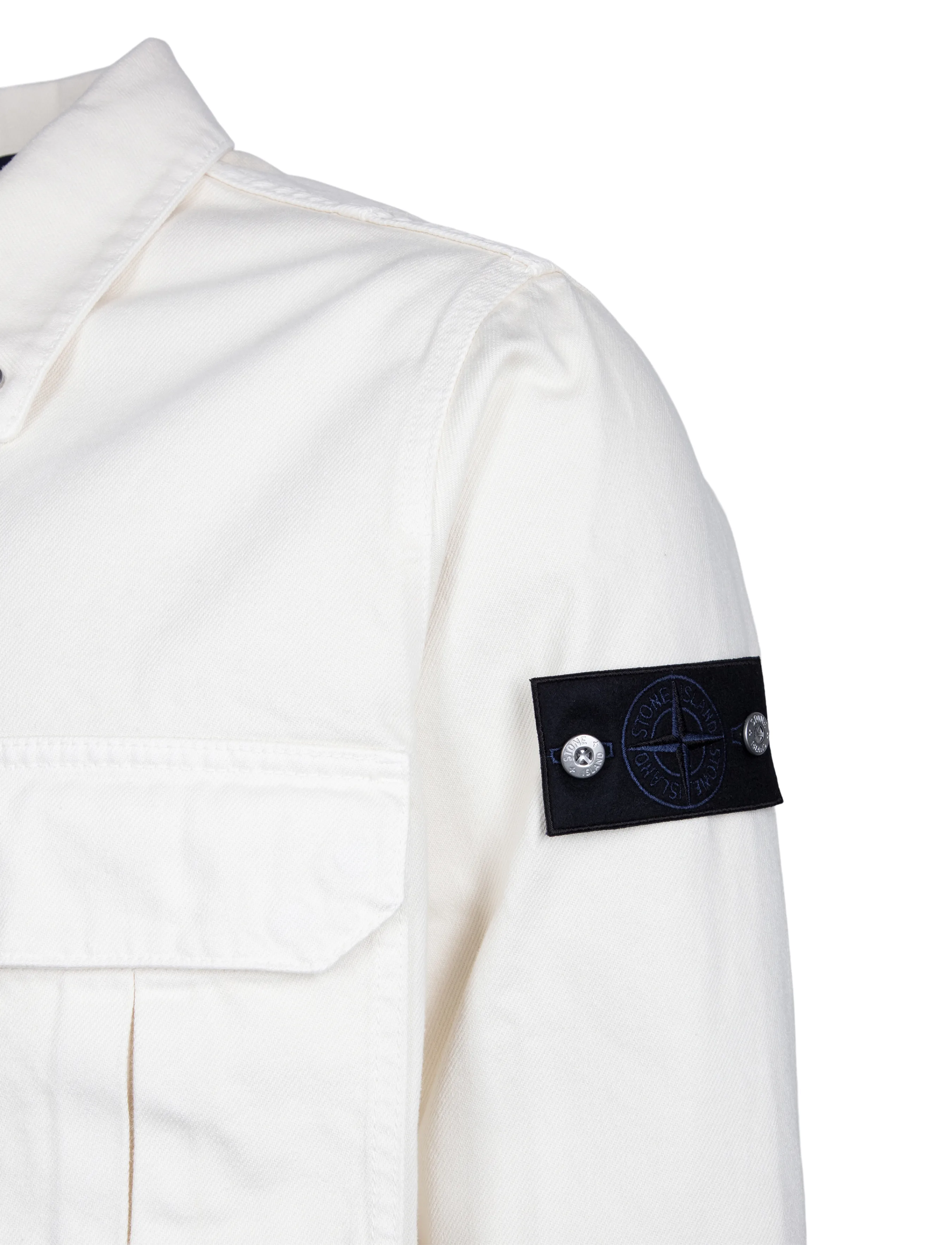 Stone Island - Denim Oversized Jacket - uforede denimjakker - creme - 2