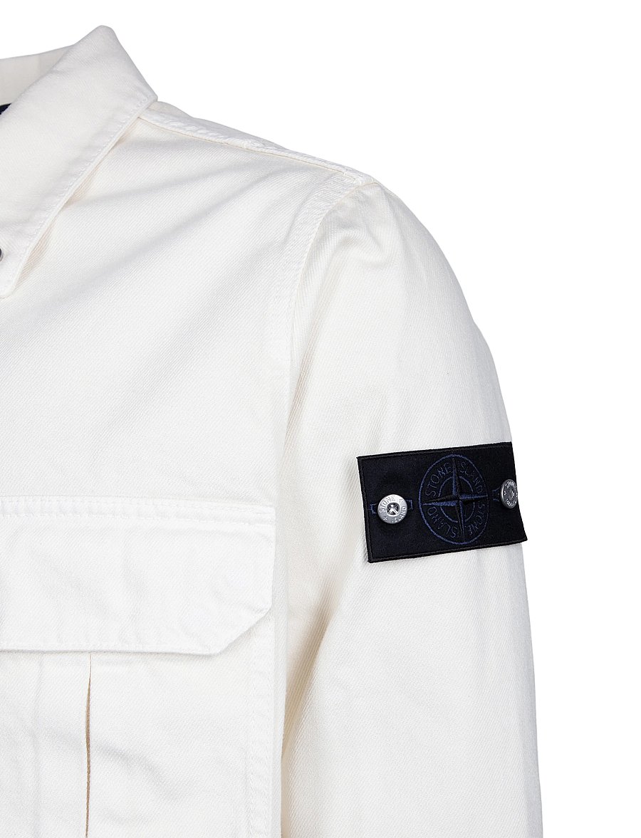 Stone Island - Denim Oversized Jacket - uforede denimjakker - creme - 2