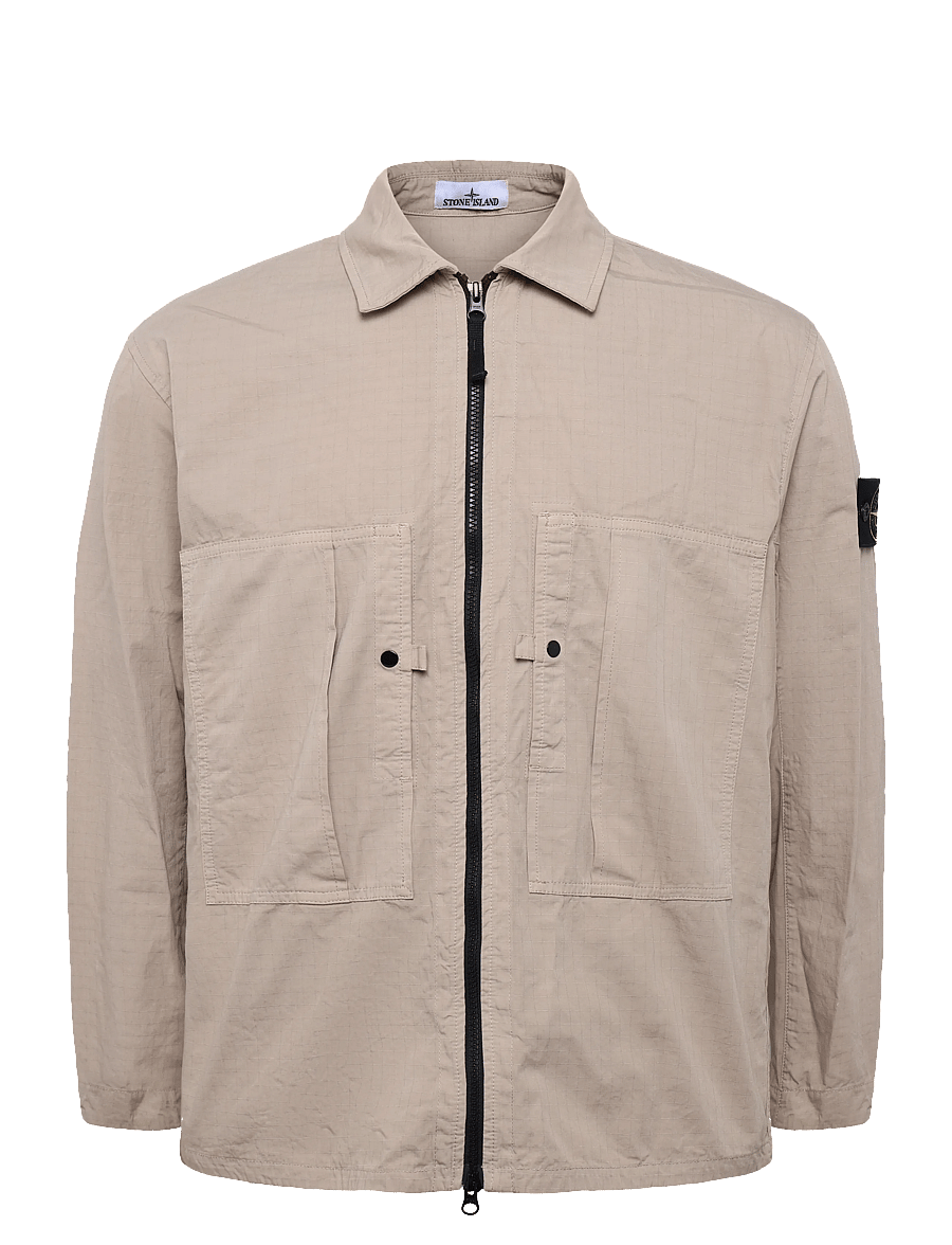 Stone Island - Overshirt with Zip - fall jackets - beige - 0