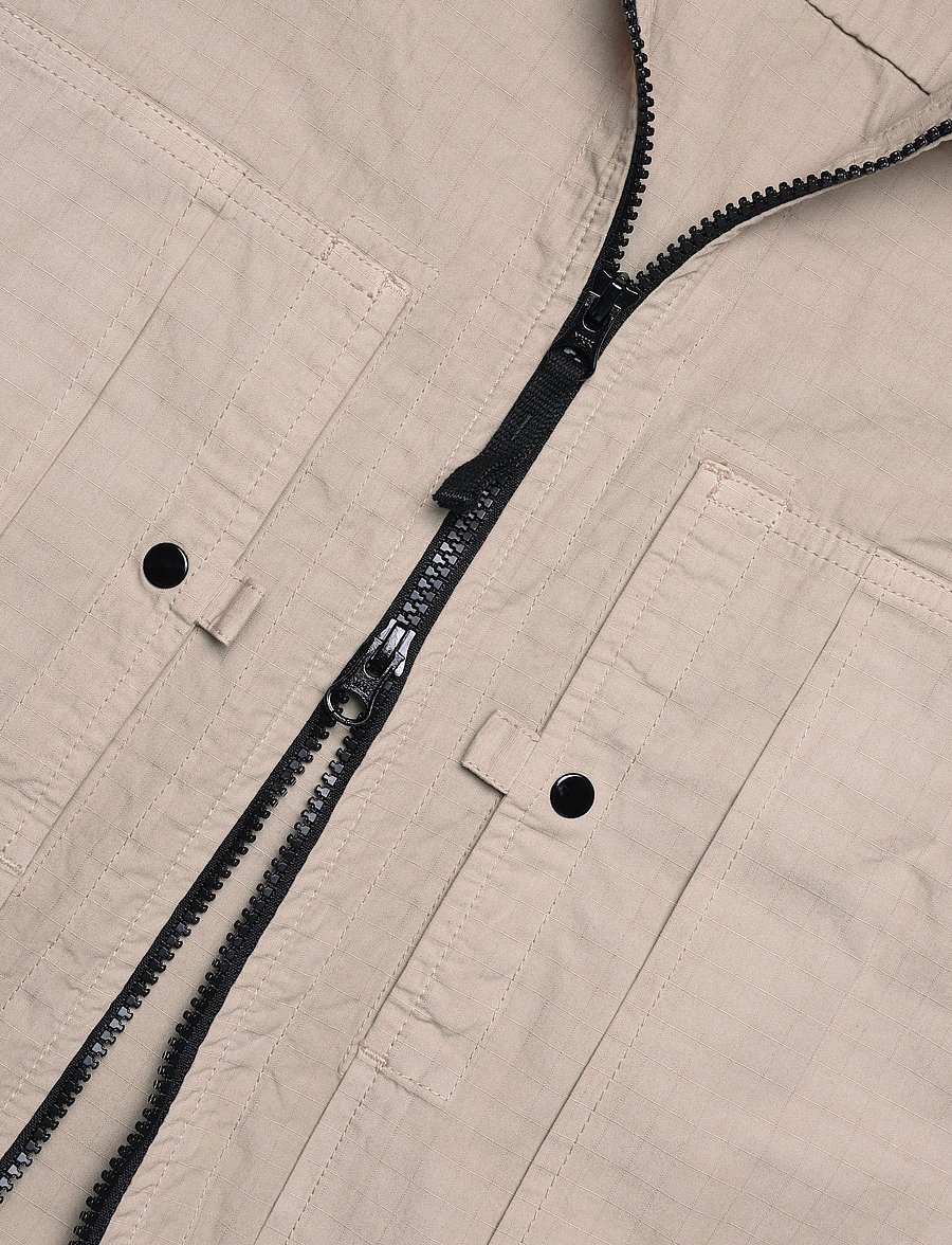 Stone Island - Overshirt with Zip - fall jackets - beige - 3