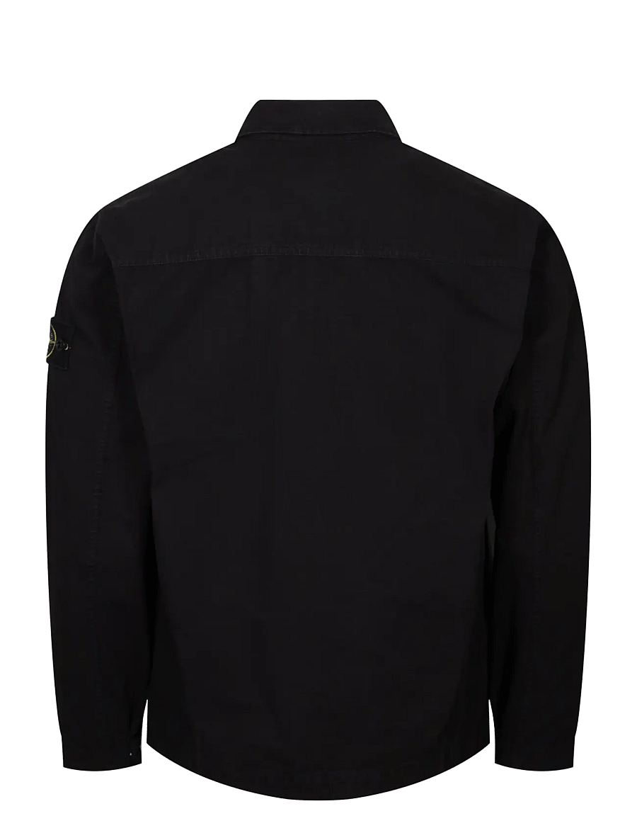 Stone Island - Stretch Organic Cotton Twill Overshirt - forårsjakker - black - 1