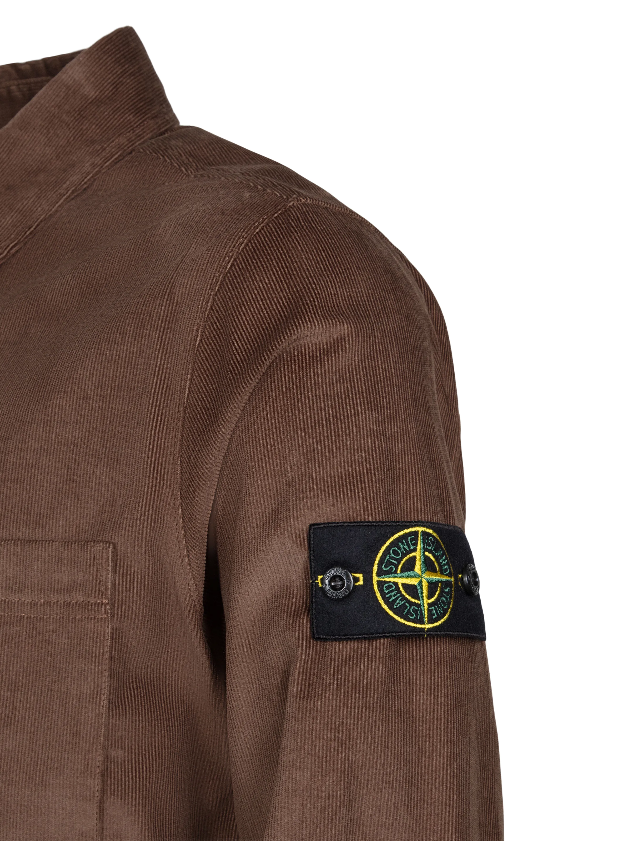 Stone Island - Cotton Micro Corduroy Overshirt - forårsjakker - brown - 2