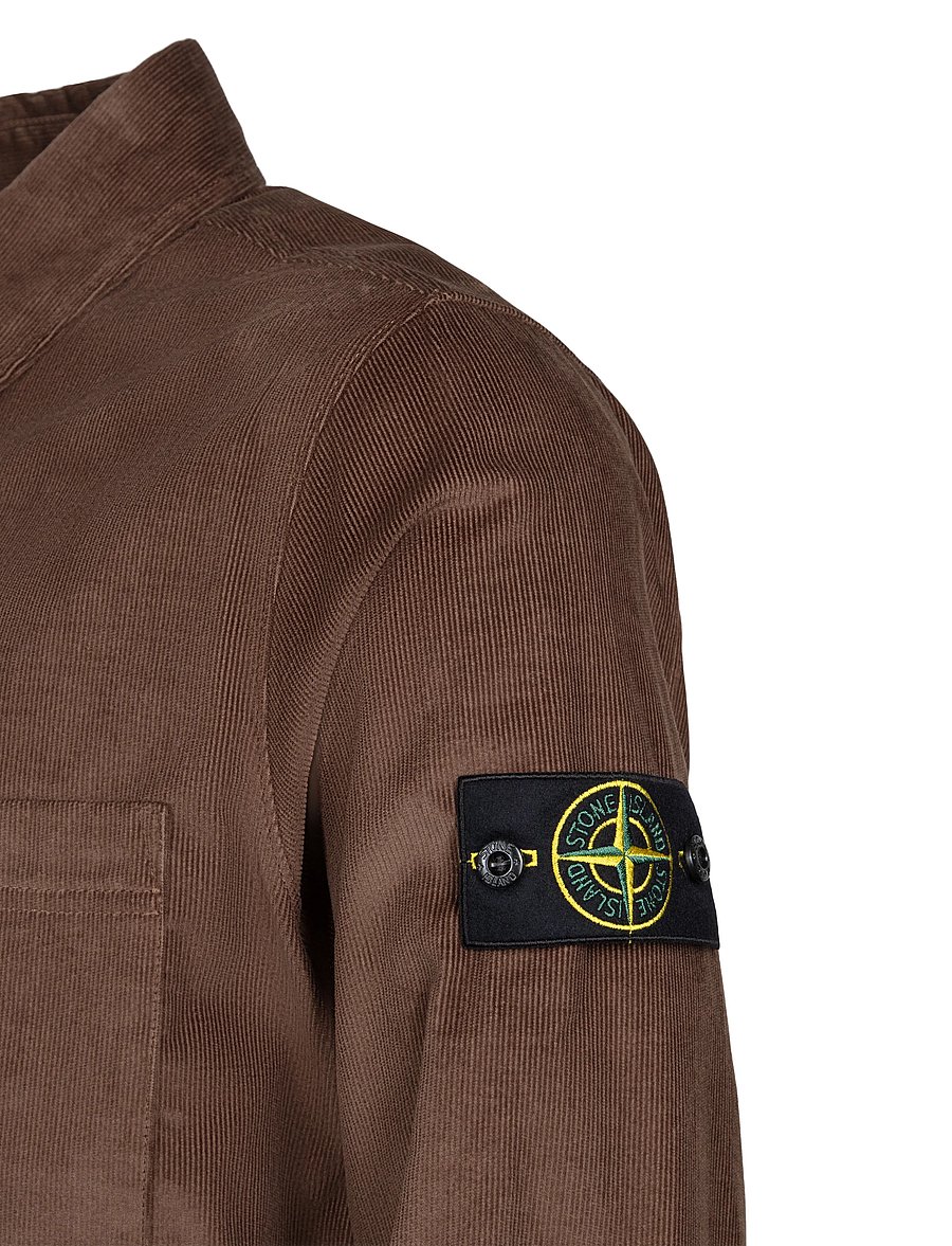 Stone Island - Cotton Micro Corduroy Overshirt - frühlingsjacken - brown - 2