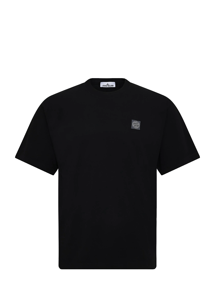 Stone Island - T-Shirt with Logo Patch - short-sleeved t-shirts - black - 0
