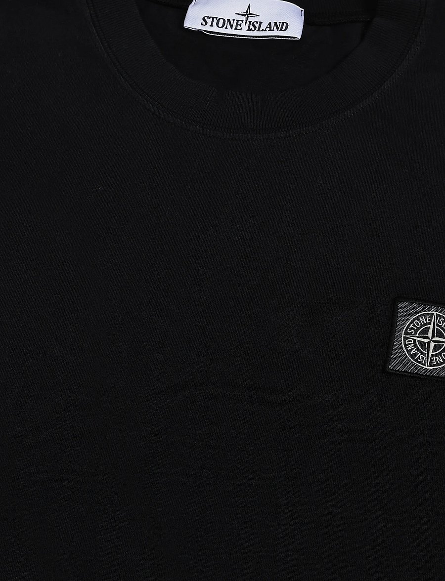 Stone Island - T-Shirt with Logo Patch - short-sleeved t-shirts - black - 2