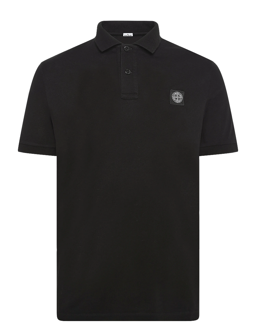 Stone Island - Men's Black Polo Shirt - kortärmade pikéer - black - 0