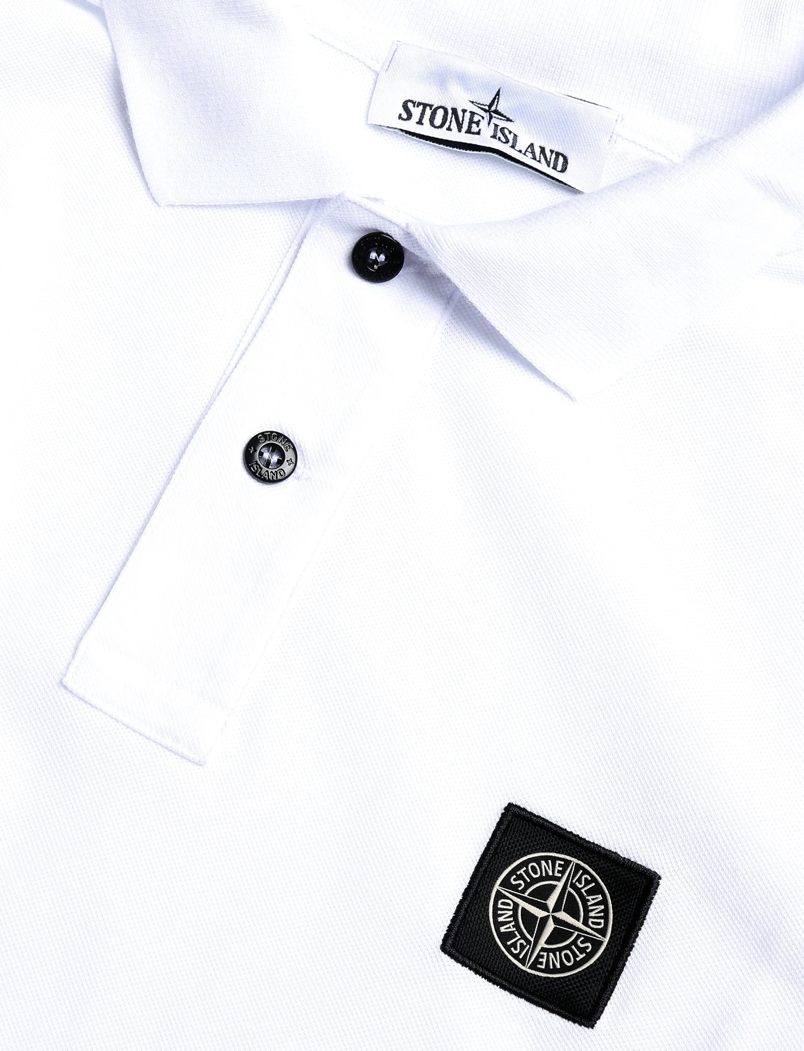Stone Island - Organic Cotton Polo - kortärmade pikéer - white - 2