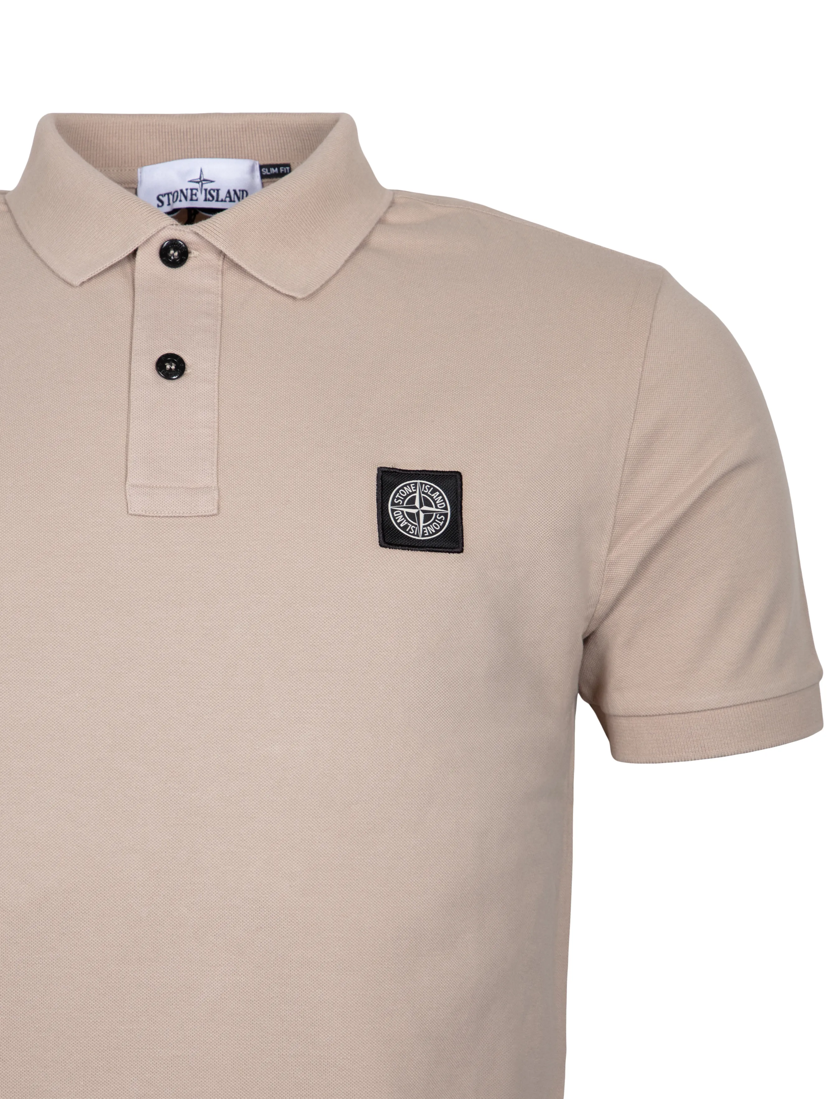 Stone Island - Pique Polo Shirt - kurzärmelig - beige - 2