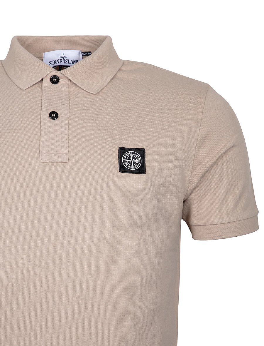 Stone Island - Pique Polo Shirt - kurzärmelig - beige - 2