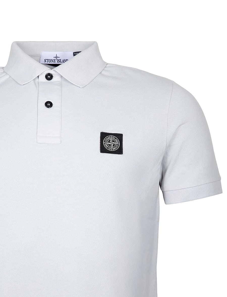 Stone Island - Pique Polo Shirt - kurzärmelig - white - 2