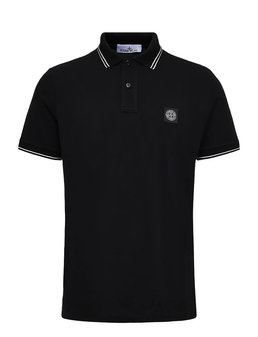 Stone Island - Organic Cotton Polo - kortärmade pikéer - black - 0