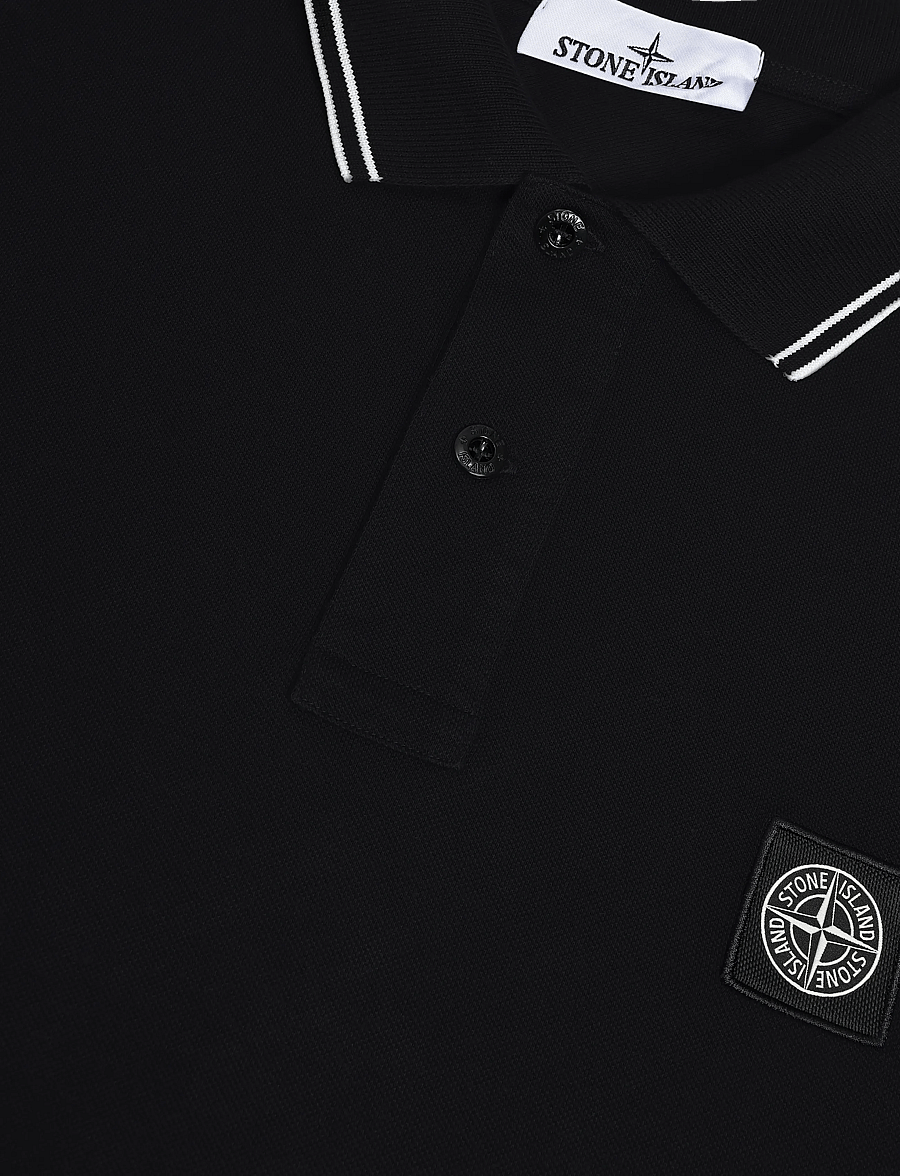 Stone Island - Organic Cotton Polo - kortärmade pikéer - black - 2