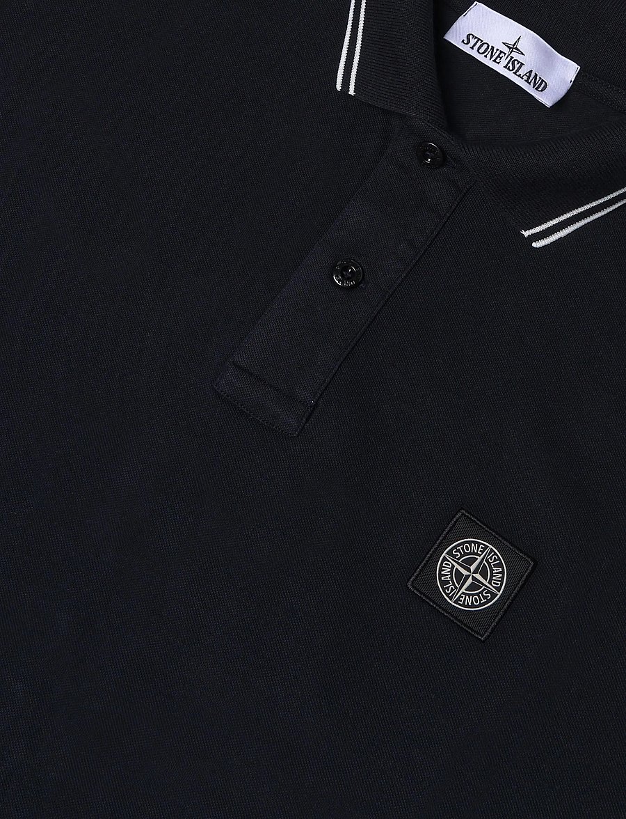 Stone Island - Organic Cotton Polo - kurzärmelig - blue - 2