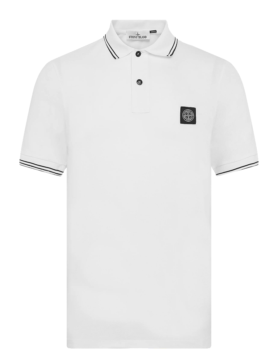 Stone Island - Organic Cotton Polo - kortärmade pikéer - white - 0