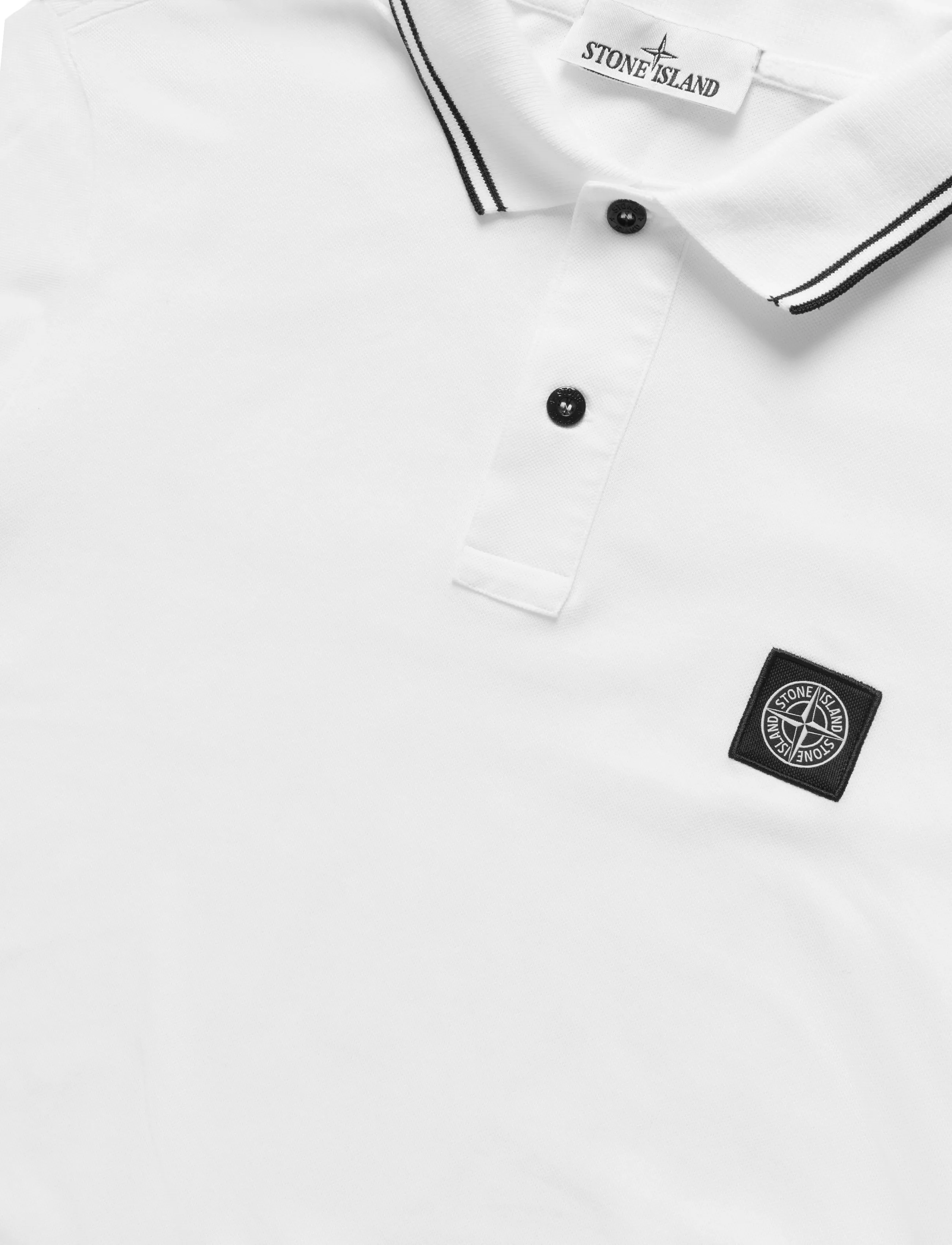 Stone Island - Organic Cotton Polo - kortärmade pikéer - white - 2