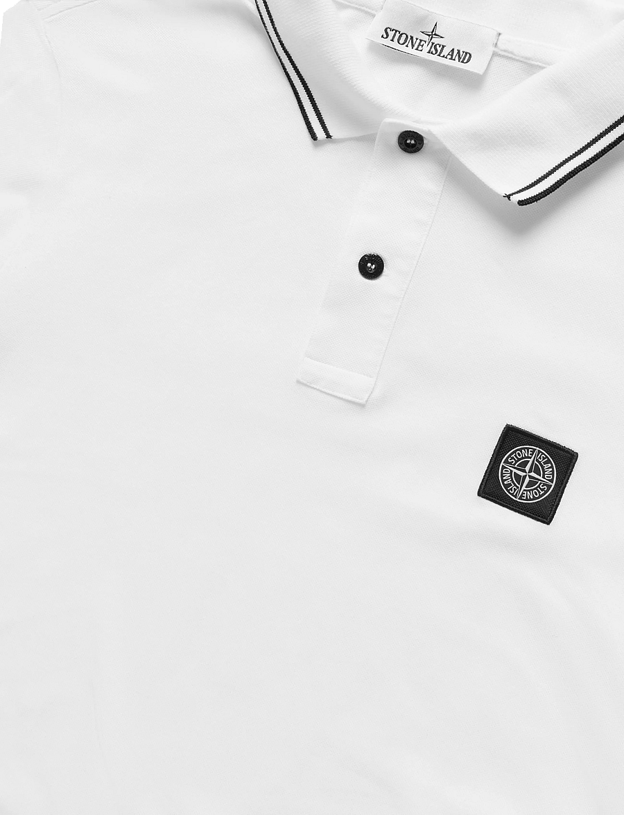 Stone Island - Organic Cotton Polo - kortärmade pikéer - white - 2