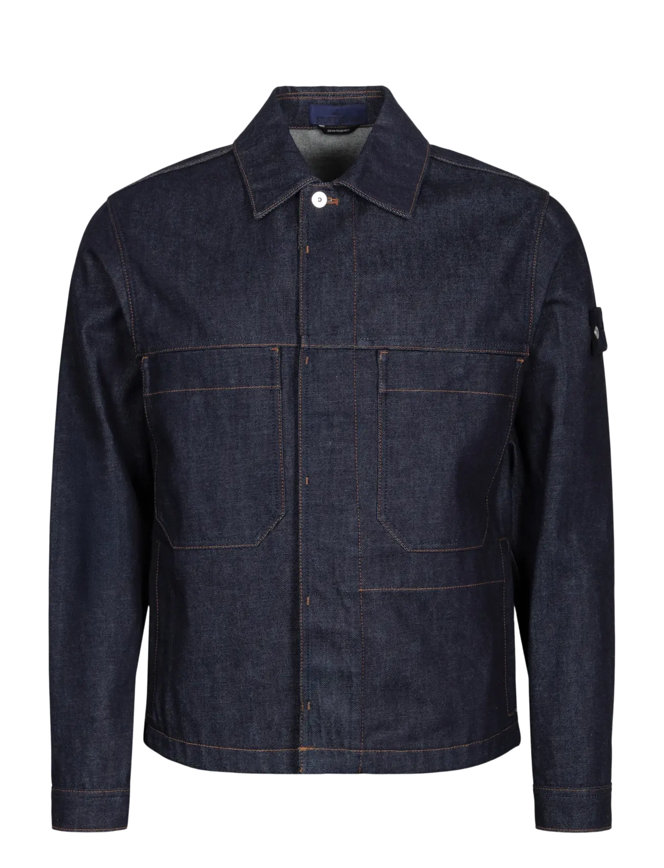 Stone Island Indigo Denim Rinsed Jacket, XL, Navy, Denim > Unlined Denim Jackets, Herre