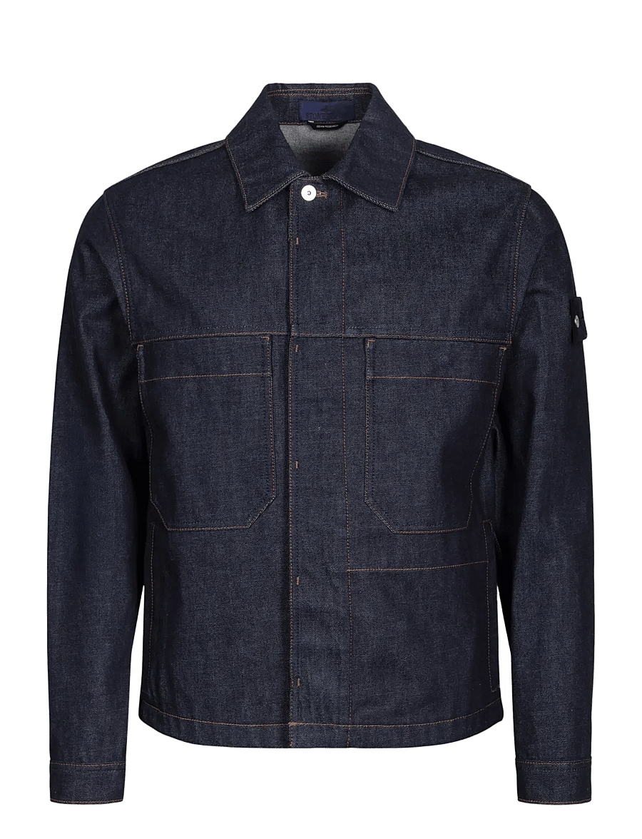 Stone Island - Indigo Denim Rinsed Jacket - uforede denimjakker - blue - 0