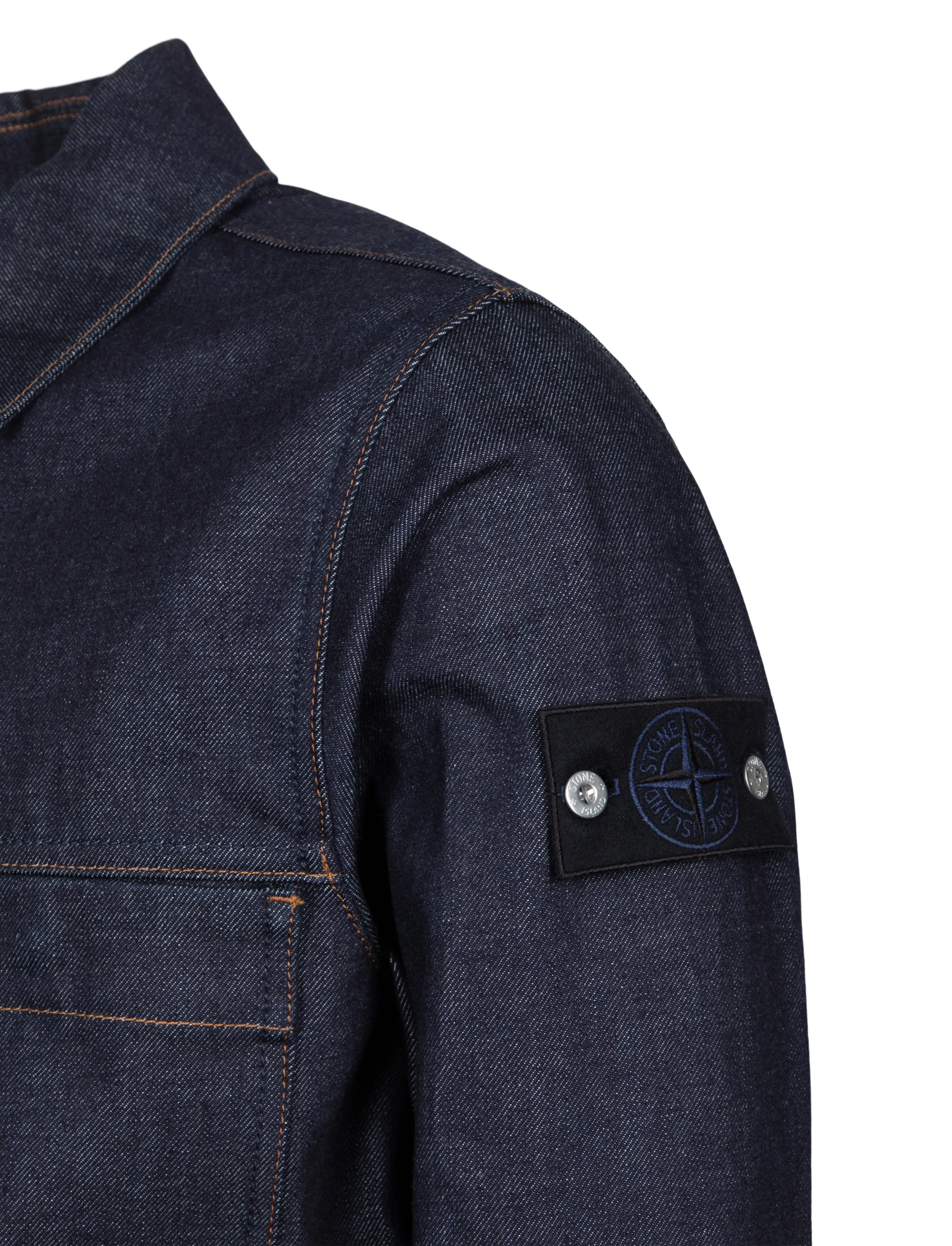 Stone Island - Indigo Denim Rinsed Jacket - uforede denimjakker - blue - 2