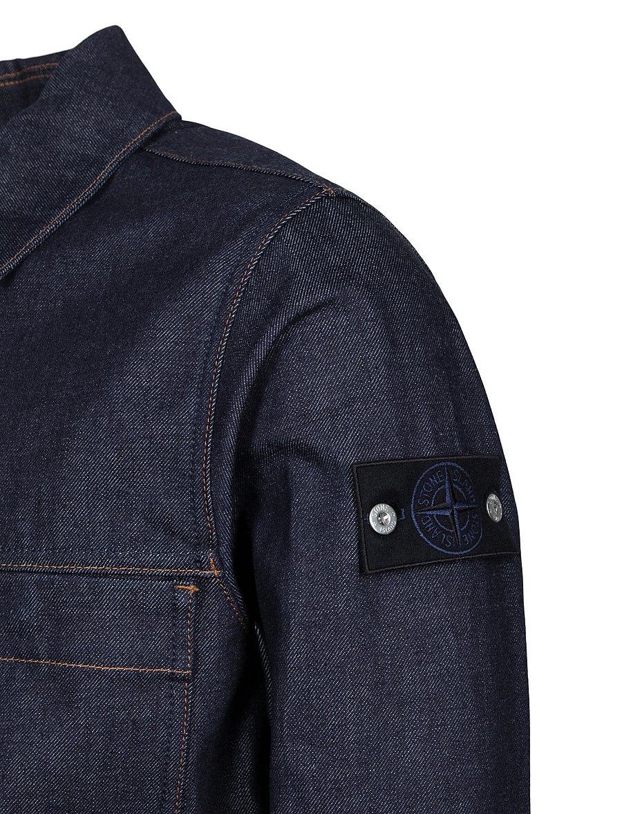 Stone Island - Indigo Denim Rinsed Jacket - uforede denimjakker - blue - 2