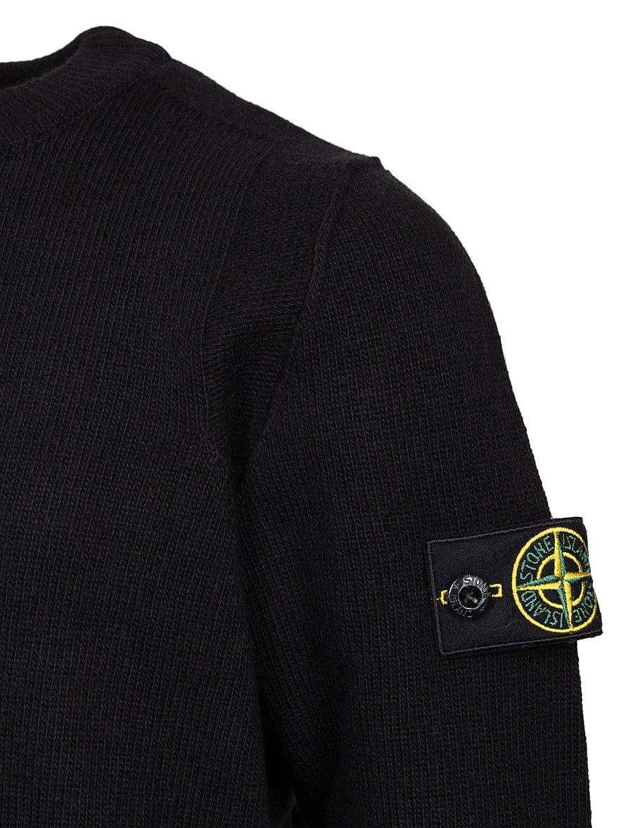 Stone Island - Kids Junior Compass Patch Sweater - pullover - black - 2