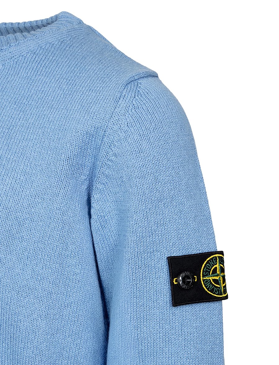Stone Island - Kids Junior Logo Patch Sweater - jumpers - blue - 2