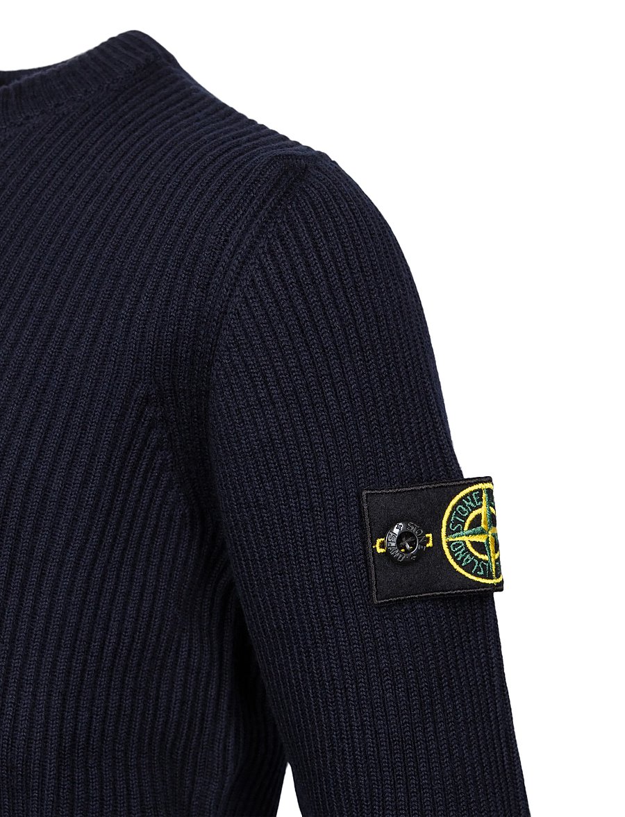 Stone Island - Kids Junior Logo Patch Sweater - pullover - blue - 2