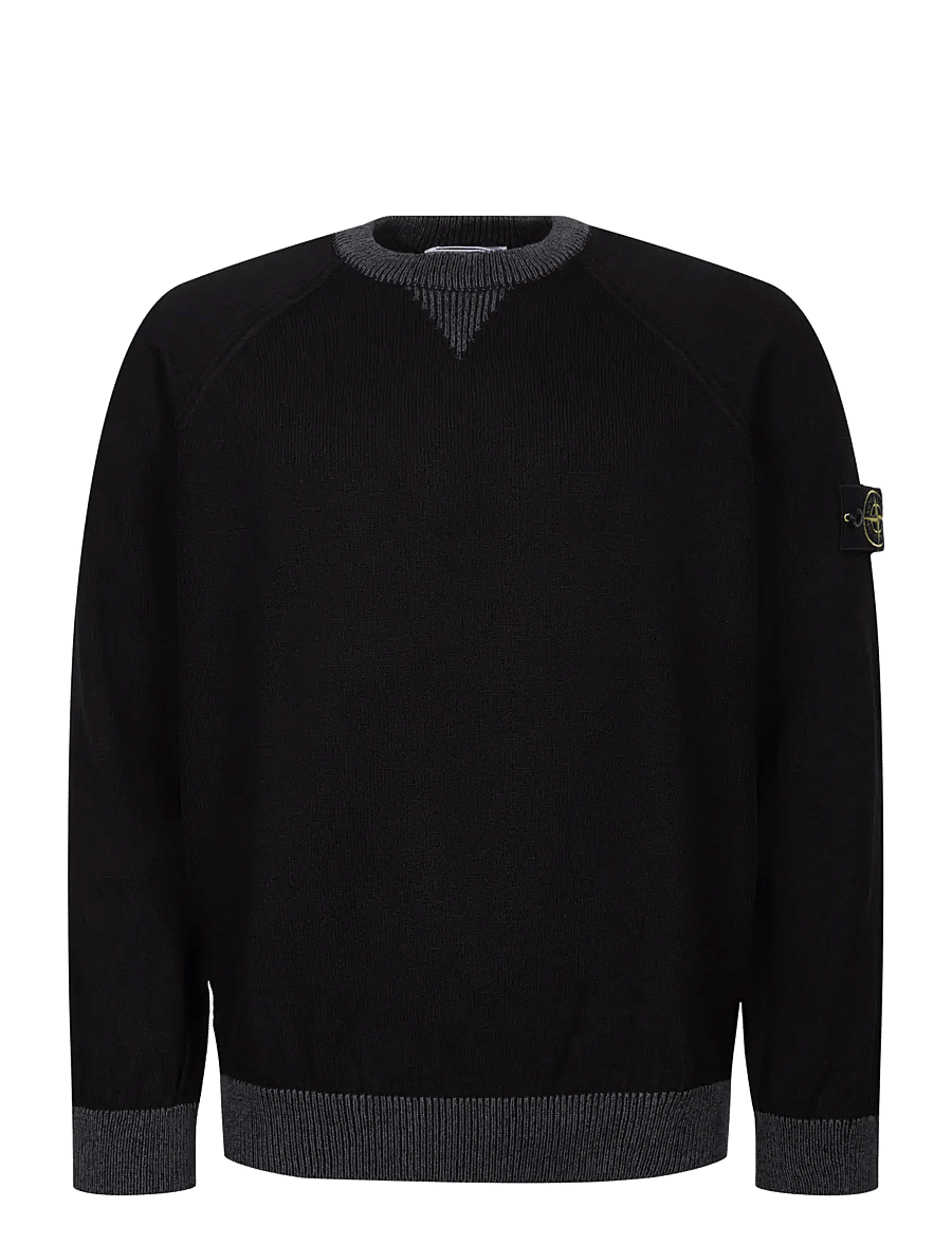 Stone Island - Crewneck Sweater In Raw Hand Organic Cotton - rundhals - black - 0