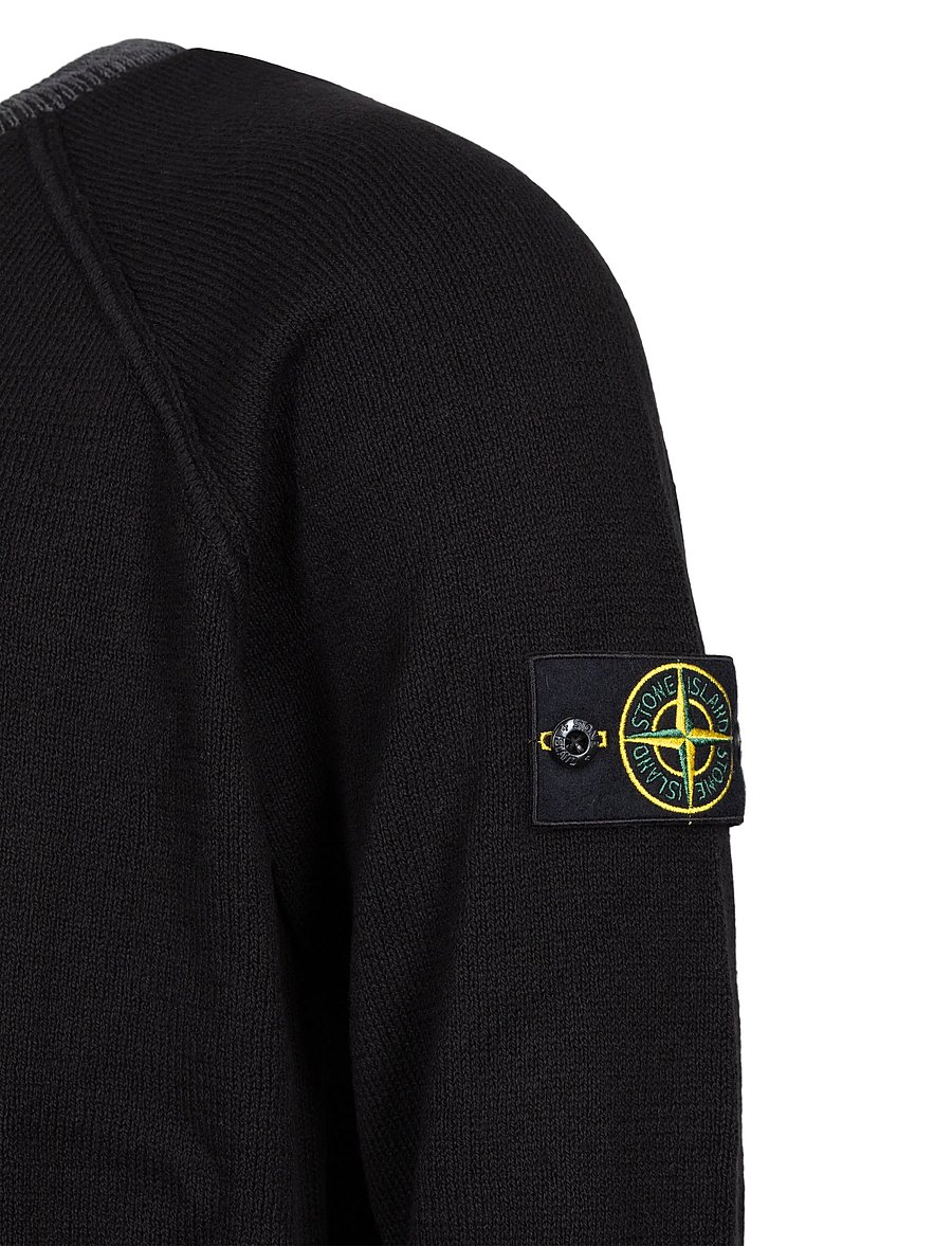 Stone Island - Crewneck Sweater In Raw Hand Organic Cotton - rundhals - black - 2