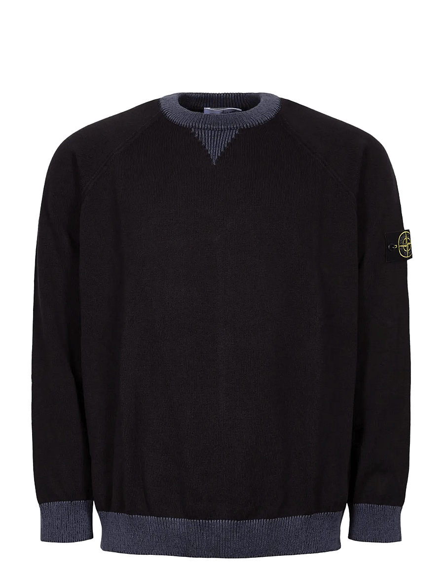 Stone Island - Crewneck Sweater In Raw Hand Organic Cotton - rundhals - blue - 0