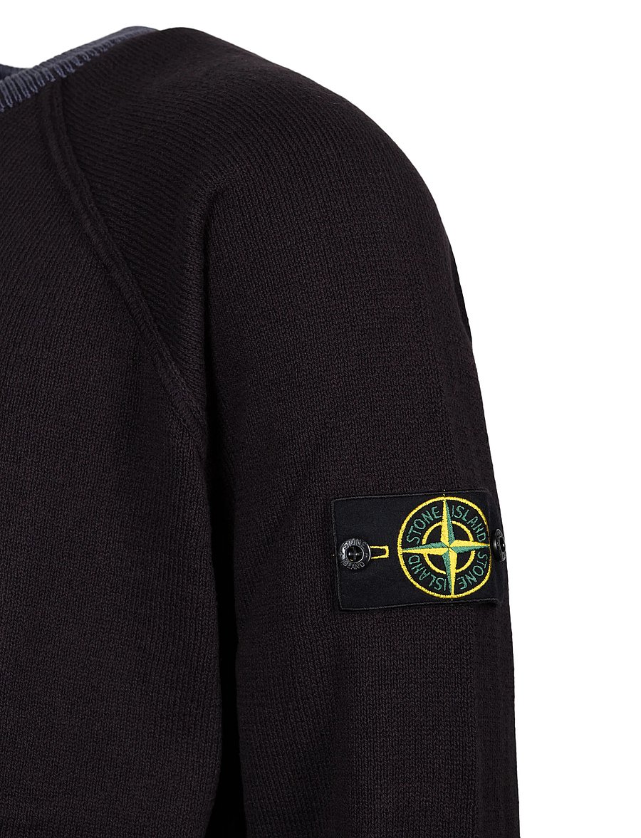 Stone Island - Crewneck Sweater In Raw Hand Organic Cotton - rundhals - blue - 2