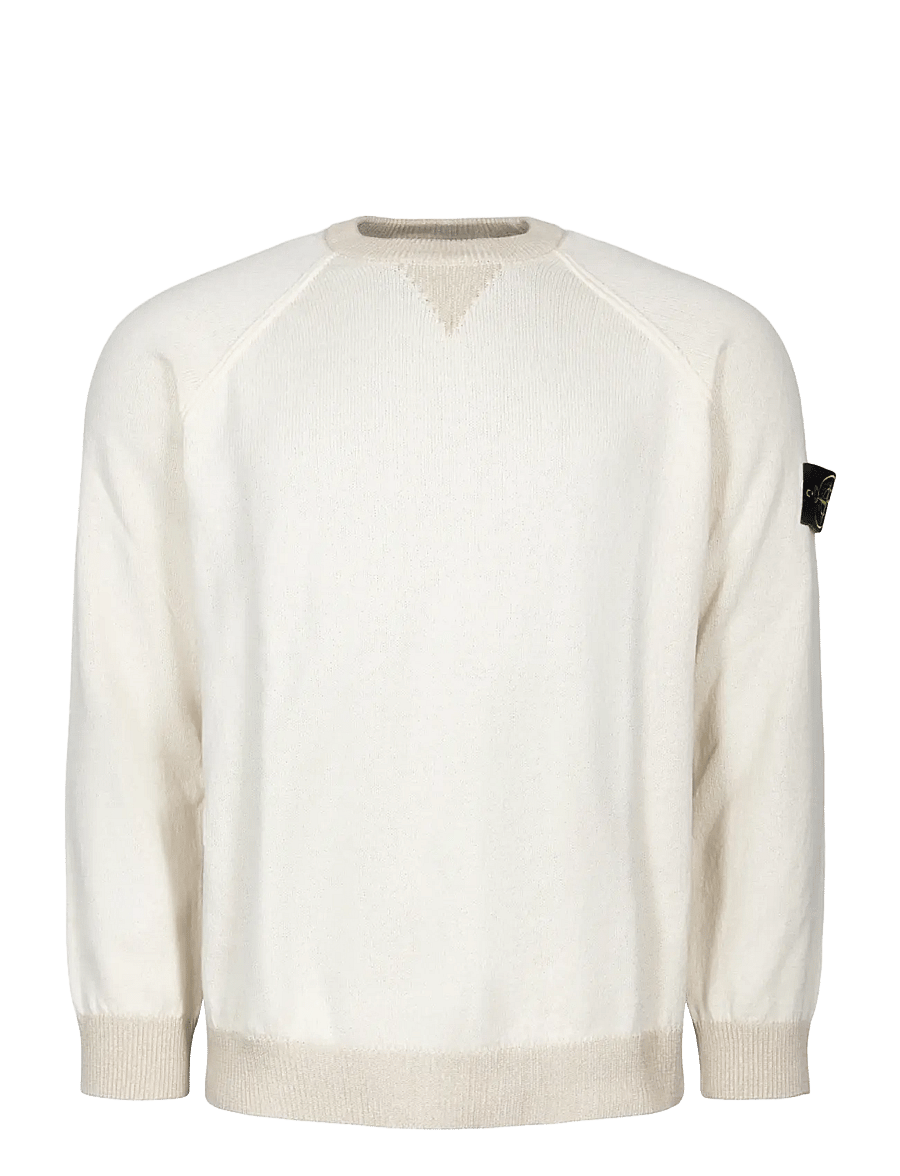 Stone Island - Crewneck Sweater In Raw Hand Organic Cotton - rundhals - white - 0