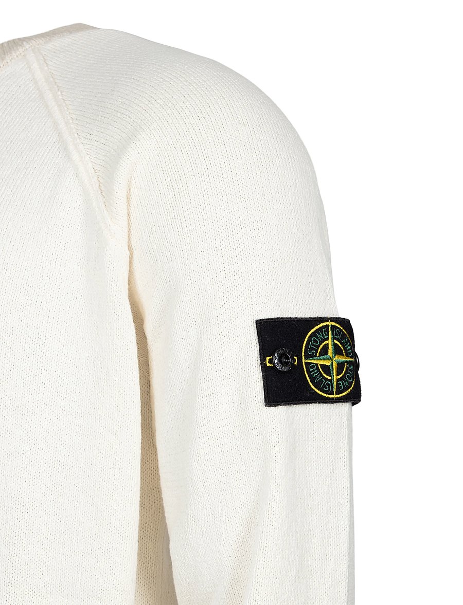 Stone Island - Crewneck Sweater In Raw Hand Organic Cotton - rundhals - white - 2