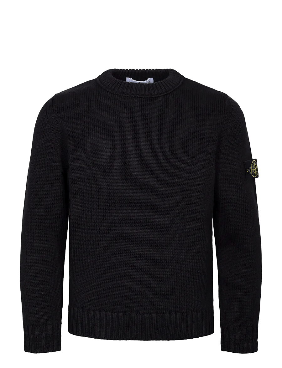 Stone Island - Kids Junior Logo Patch Knit Jumper - jumpers - black - 0