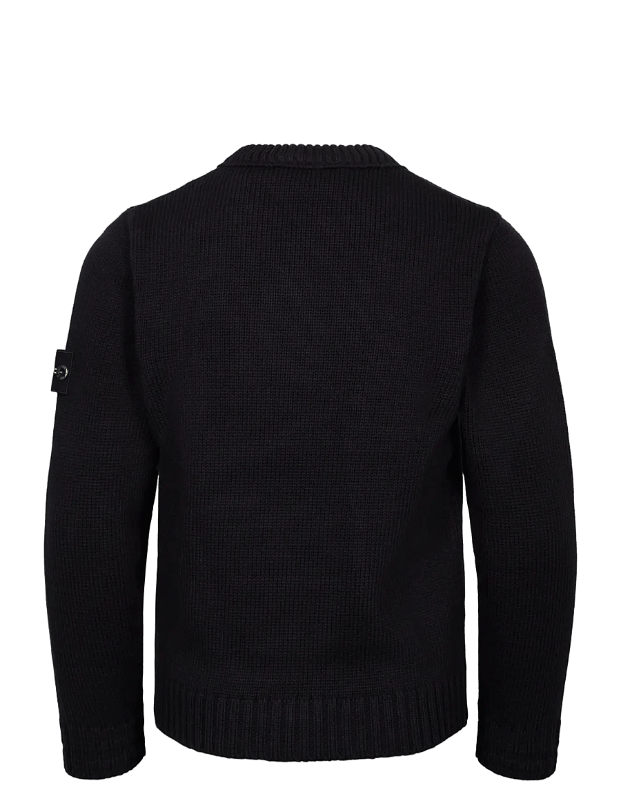 Stone Island - Kids Junior Logo Patch Knit Jumper - jumpers - black - 1
