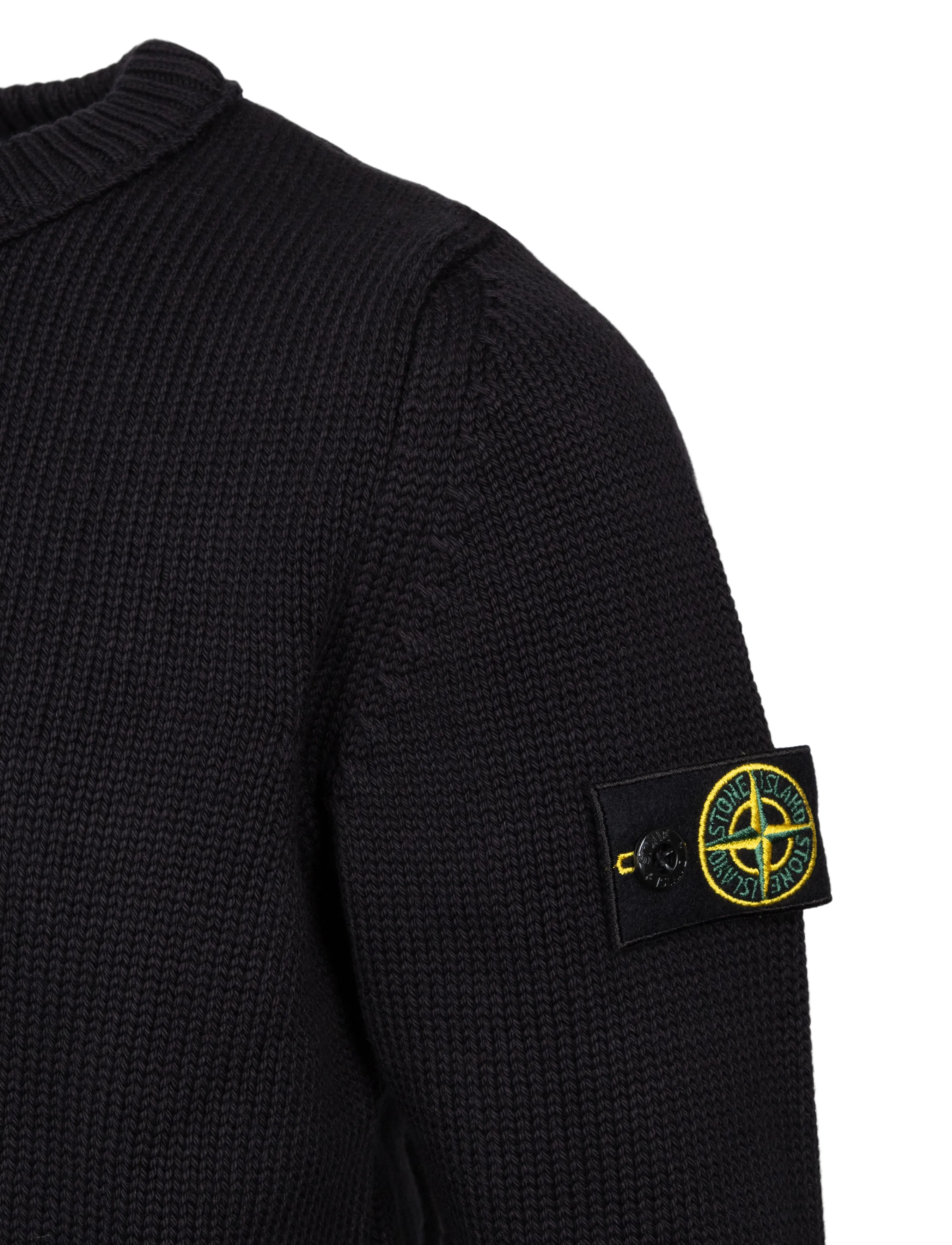 Stone Island - Kids Junior Logo Patch Knit Jumper - jumpers - black - 2