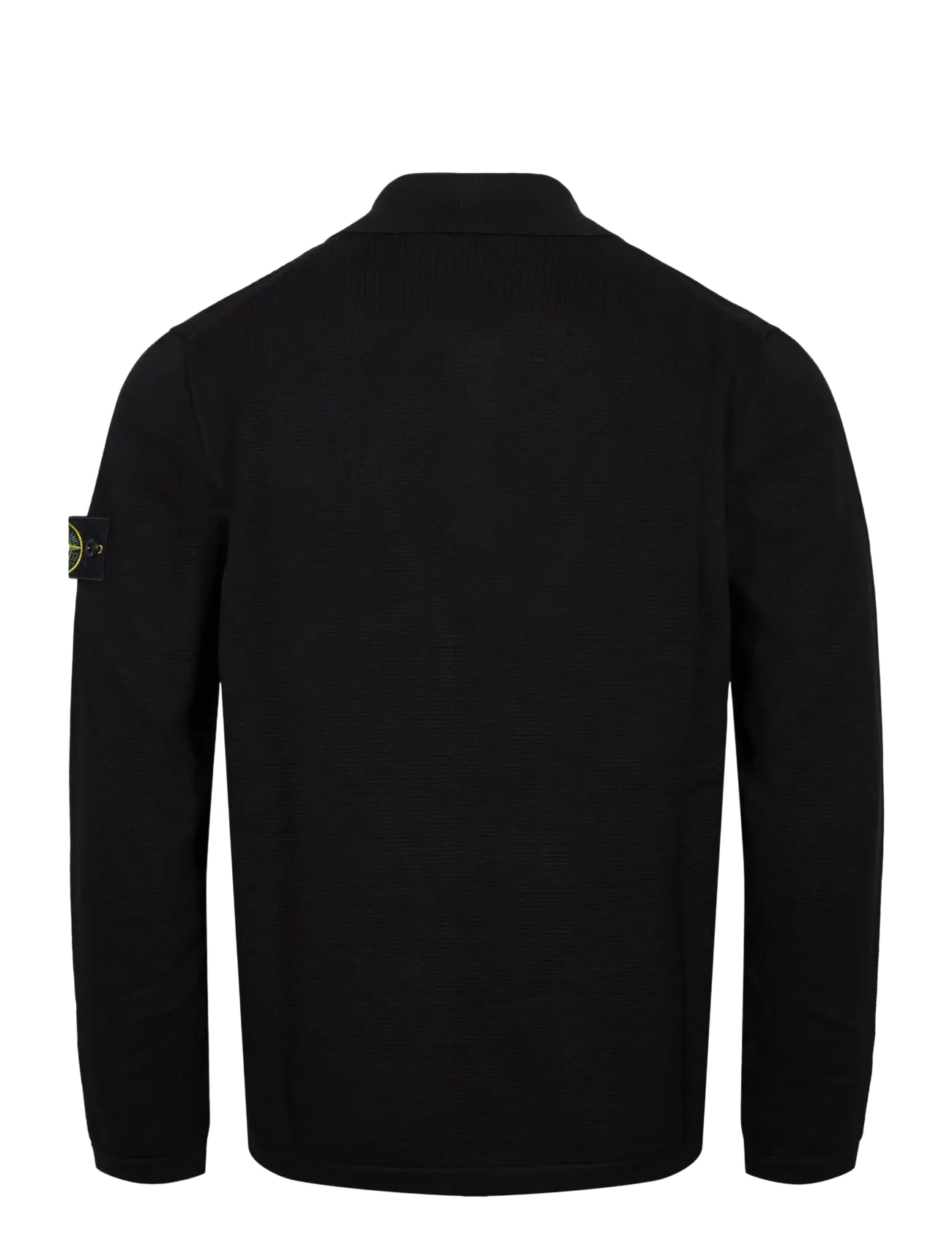 Stone Island - Knit Long Sleeve Polo - langärmelige strick-polohemden - black - 1