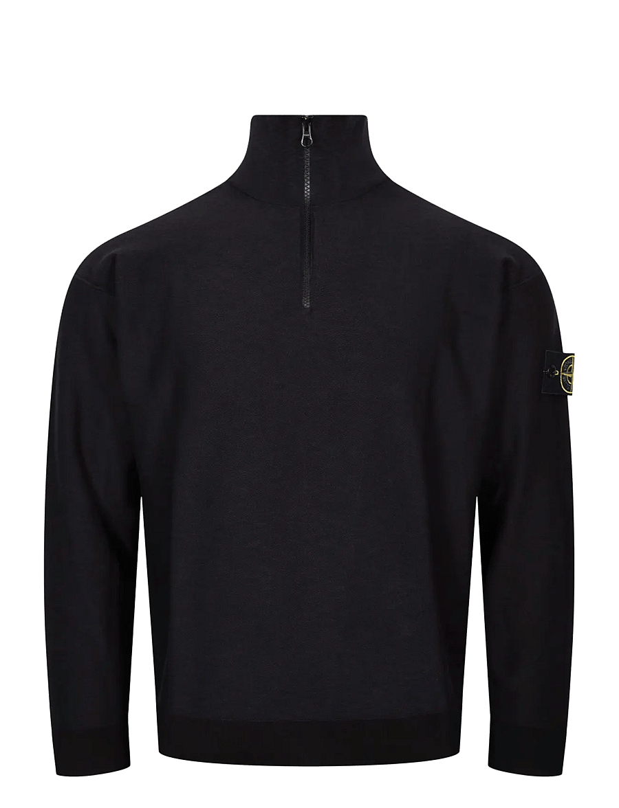 Stone Island - Half Zip Sweatshirt - pullover mit halbem reißverschluss - black - 0
