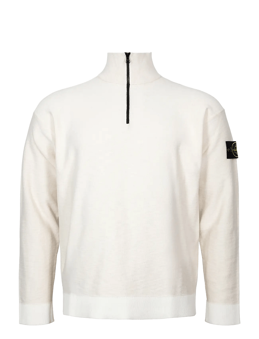 Stone Island - Half Zip Sweatshirt - pullover mit halbem reißverschluss - creme - 0