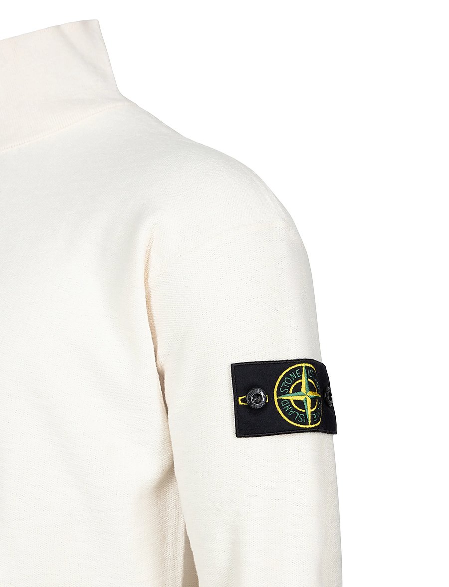Stone Island - Half Zip Sweatshirt - pullover mit halbem reißverschluss - creme - 2