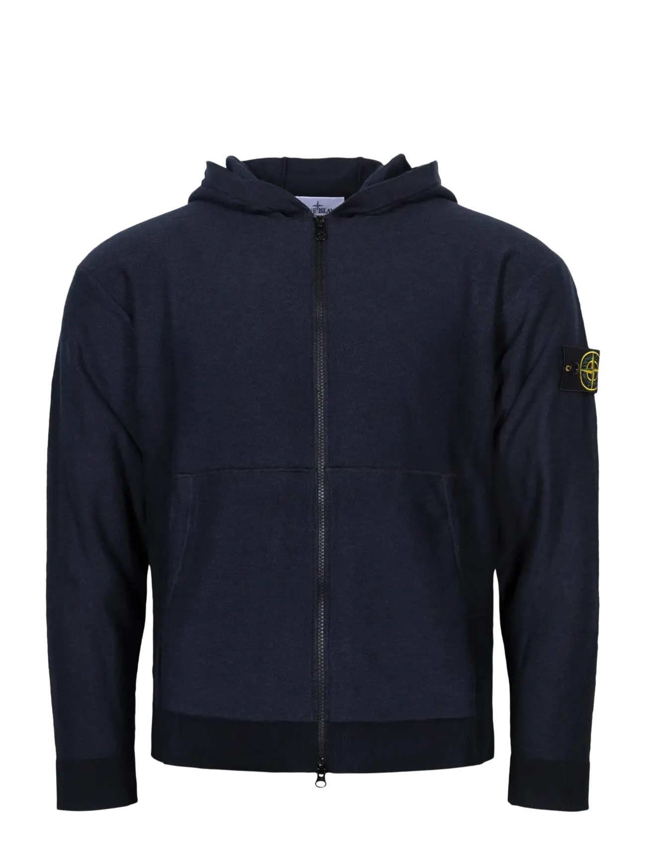 Stone Island Zip Up Hooded Sweatshirt - Stone Island - BLUE / navy