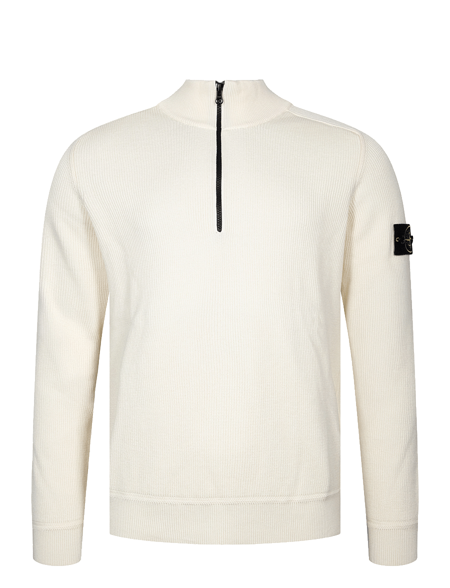 Stone Island - Roundneck Pullover - half zip jumpers - ivory - 0