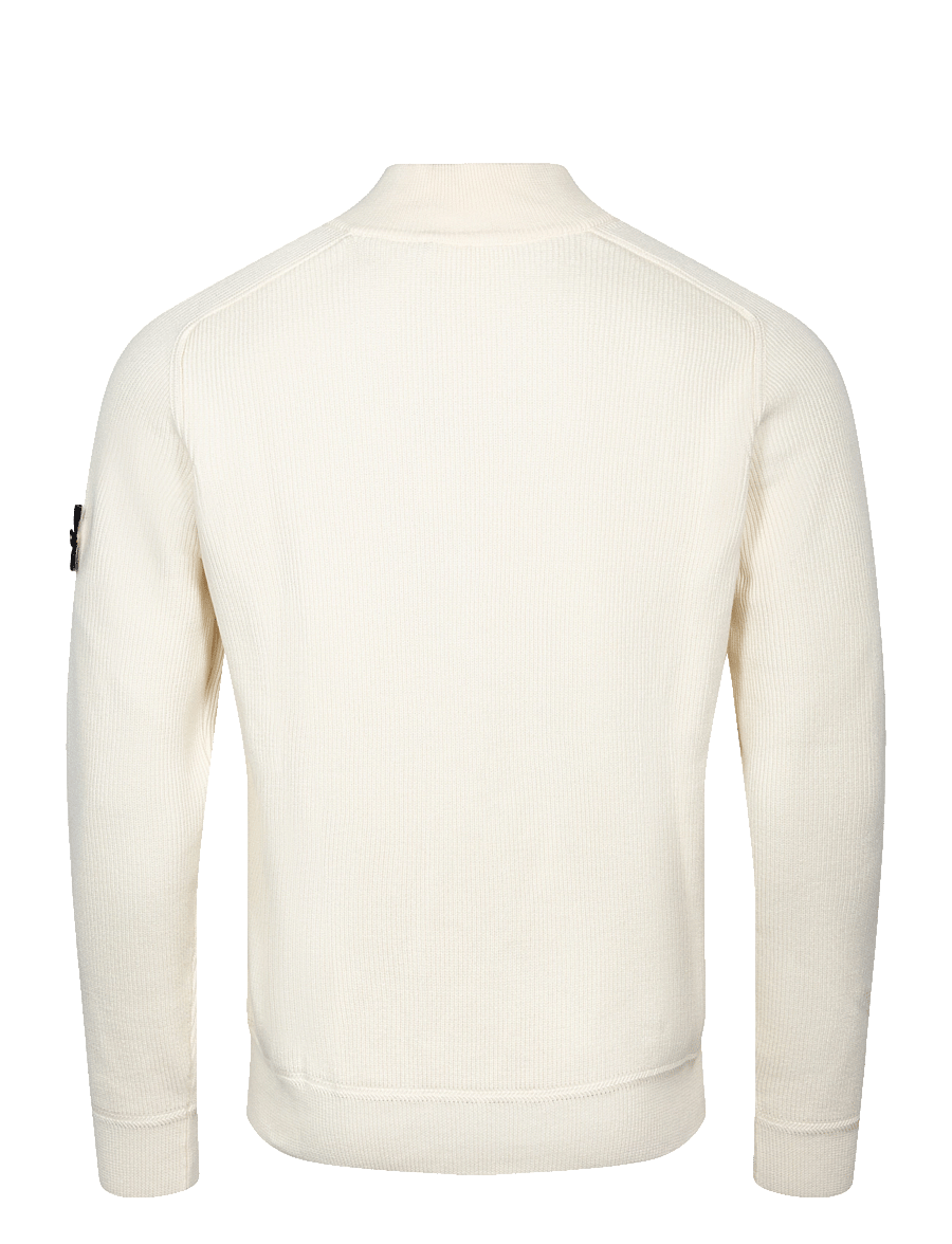 Stone Island - Roundneck Pullover - half zip jumpers - ivory - 1