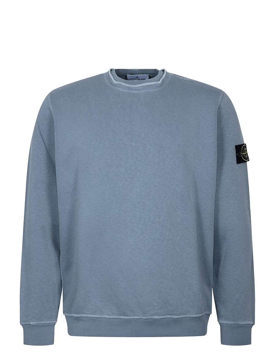 Stone Island - Regular-fit crewneck sweatshirt - sweatshirts - blue - 0